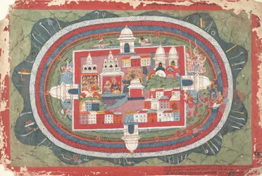 Pagina uit een Verspreid Bhagavata Purana Manuscript Leven van Krishna, ca. 1775