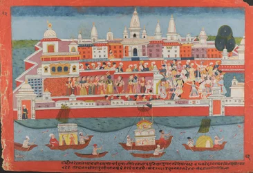 Pagina uit een Verspreid Bhagavata Purana Manuscript Leven van Krishna, ca. 1775
