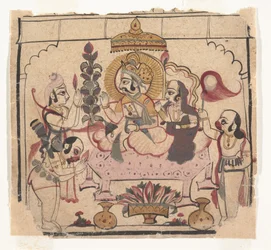 Pagina uit een verspreide Ramayana: Verhaal van Rama, ca. midden 18e eeuw