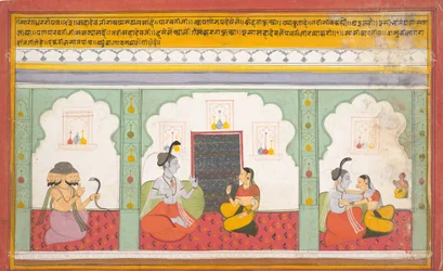 Pagina uit een verspreid Shiva Mahatmya Grote Verhalen van Shiva, ca. 1710