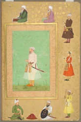 Pagina uit het Late Shah Jahan Album: Portret van Asaf Khan, ca. 1653