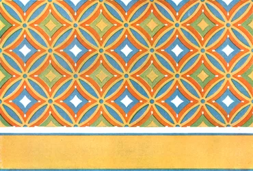 Geschilderd plafond in het graf van Amenemhet in Thebe, Egypte, 1928