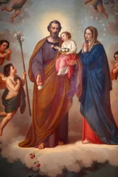 Schilderij in Santuario di Maria Ausiliatrice, Valdocco, Turijn, Italië
