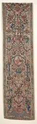 Paar borduurwerk bedgordijnen, ca. 1690