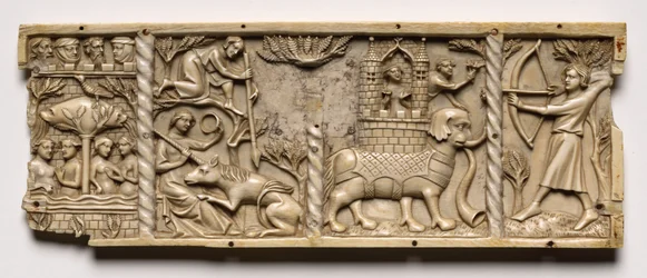 Paneel van een Kist met Scènes uit Hofromances, 1330-1350 of later