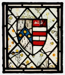 Paneel met Heraldisch Schild van Johnson, Brits, ca. 1500