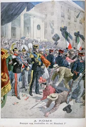 Paniek bij de begrafenis van Koning Humbert, Rome, 1900