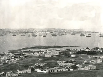 Panorama vanaf de heuvel, Montevideo, Uruguay, 1895