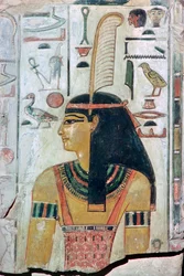 Papyrus afbeelding van de godin Maat