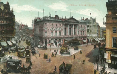 Piccadilly Circus, Londen, eind 19e-begin 20e eeuw