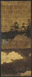 Pijnbomen, water en wolken, Edo-periode, 17e eeuw
