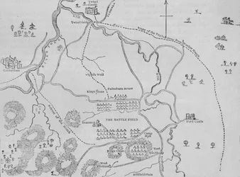 Plan van Flodden Field, 9 september 1513, ca. 1880