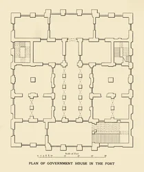 Plan van het Regeringshuis in het Fort, 1925
