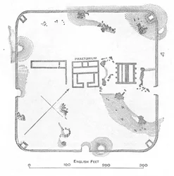 Plan van Hardknott Fort, Cumberland, 1902