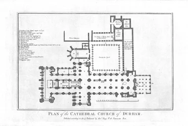 Plattegrond van de Kathedraal van Durham, eind 18e eeuw