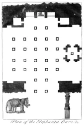 Plan van de Elephanta Grotten, India, 1799