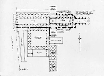 Plattegrond van de Priorijkerk van St Bartholomew-the-Great, Londen, 1906