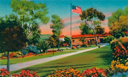 Plaza Waar De Eerste Amerikaanse Vlag in Californië Werd Gehesen in 1846. San Diego, Californië, c194