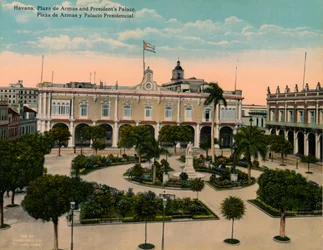 Plaza de Armas en Presidentieel Paleis, Havana, Cuba, ca. 1920