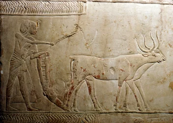 Ploegen van een Egyptische stele, 18e dynastie, 1332 v.Chr.-1323 v.Chr.