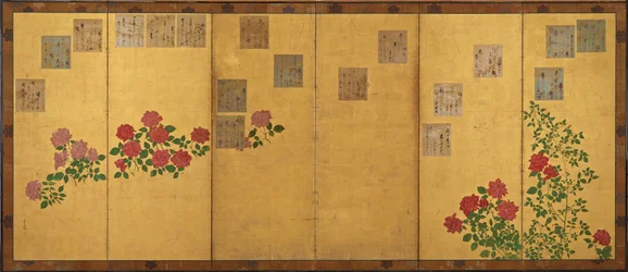 Gedichtpapieren en rozen, Edo-periode, 1615-1868