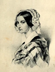 Portret van Alexandra Smirnova-Rosset 1809-1882. Naar een tekening van P. Sokolov