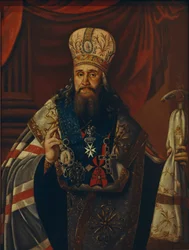 Portret van Ambrosius Podobedov, de metropoliet van Novgorod en Petersburg 1742-1818, 1813