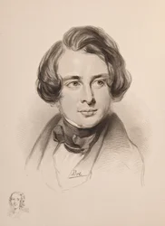Portret van Charles Dickens. Schets van Dickens
