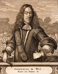 Portret van Cornelis de Witt 1623-1672 Uit: Schauplatz des Krieges, 1675