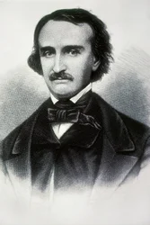 Portret van Edgar Allan Poe (1809-1849), Amerikaanse schrijver. Gravure uit de 19e eeuw.