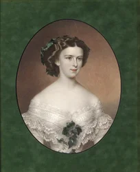 Portret van Elisabeth van Beieren, ca. 1854