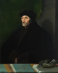 Portret van Erasmus van Rotterdam 1467-1536, 16e eeuw