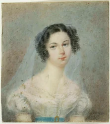 Portret van Ewelina Hanska, née Rzewuska 1801-1882, 1820s