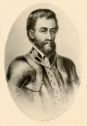 Portret van Hernando De Soto, met Spaanse wapenrusting uit de 16e eeuw, ca. 1520-1540, 1937