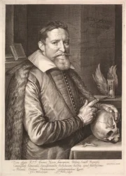 Portret van Johannes Neyen, generaal van de orde van franciscaanse broeders, ambassadeur in Trier, 1608