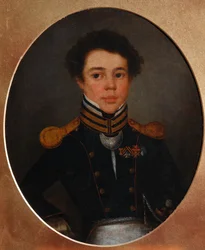 Portret van Mikhail Ivanovich Ozerov 1792-1867, ca. 1815