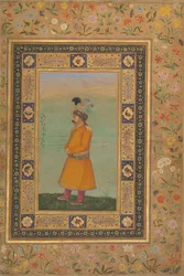 Portret van Muhammad Ali Baig, Folio uit het Shah Jahan Album, recto