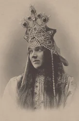 Portret van Nadezhda Ivanovna Zabela-Vrubel 1868-1913 als Marfa in de opera De bruid van de tsaar, 1899