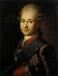 Portret van Semyon Zorich 1745-1799, de favoriet van Catharina de Grote, Eind 18e eeuw