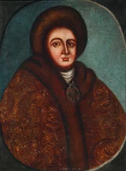 Portret van tsarina Evdokiya Feodorovna Lopukhina, de vrouw van tsaar Peter I van Rusland