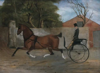 Portret van een heer in een rijtuig, ca. 1850-60