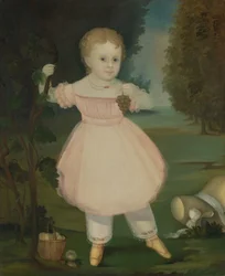 Portret van een Klein Meisje dat Druiven Plukt