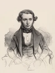 Portret van pianist en componist Jacob Rosenhain 1813-1894, 1845