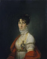Portret van de actrice en zangeres, gravin Praskovya Sheremetyeva Zhemchugova 1768-1803