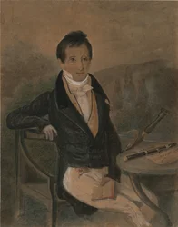 Portret van de fluitspeler Jean-Louis Tulou 1786-1865, ca. 1840