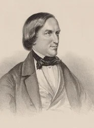 Portret van de pianist en componist Karl August Krebs 1804-1880