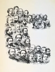 Poster met Portretten van de Communards, Parijse Commune, 1871