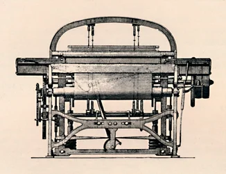Vooraanzicht van een krachtweefgetouw, 1836, 1904