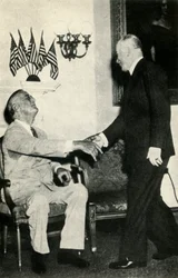 President Benes bezoekt F. D. Roosevelt in 1942, 1947