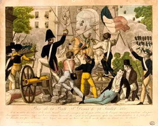 Inname van de Porte St Denis op 28 juli 1830, Revolutie van 1830, Parijs